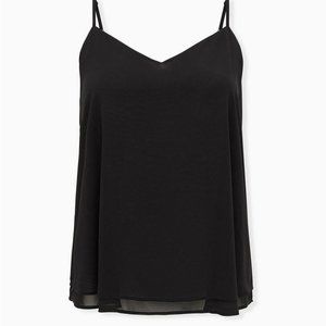 Torrid Size 00 Black Sophie Chiffon Swing Cami